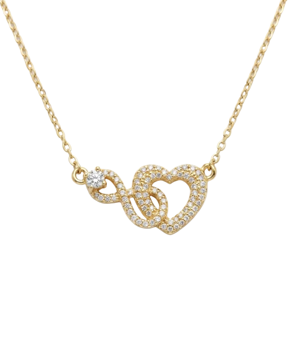 Collana infinito e cuore con zircone