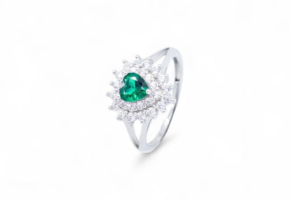 Anello Cuore Colorato con Doppio Giro di Zirconi (AN005)