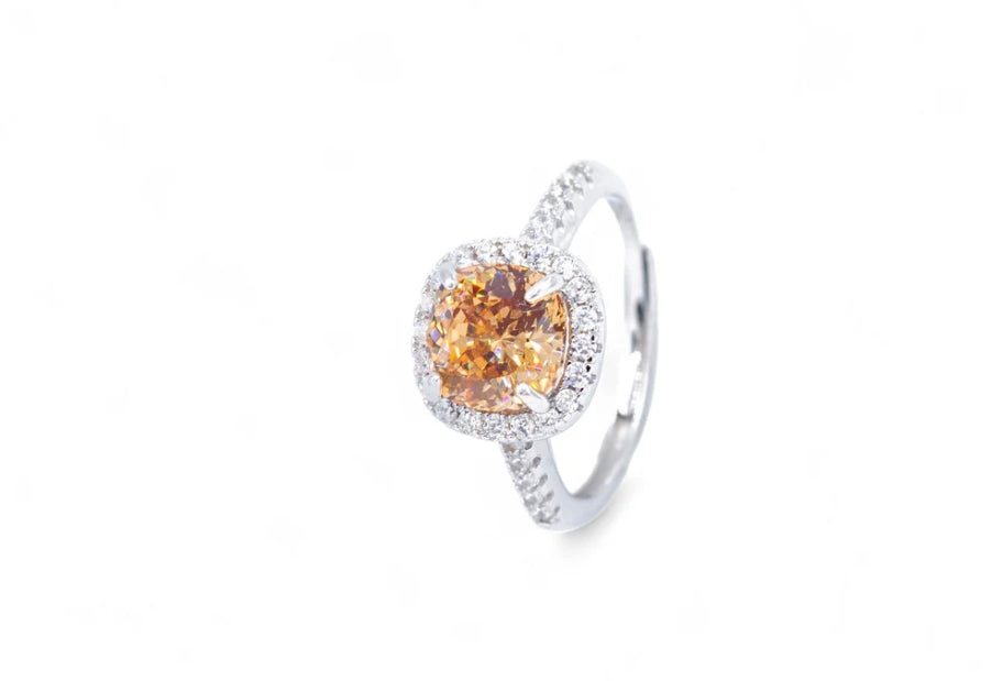 Anello Classico Pietra Colorata e Zirconi (AN031)